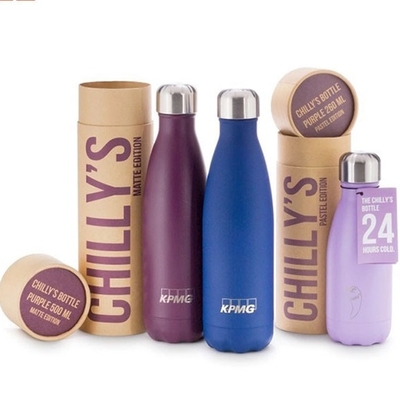 Recyclable Wine Bottle Gift Tube UV Coated ODM Available Soyoil Ink
