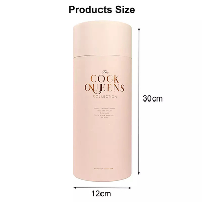 Eco Friendly Large Round Pink Paper Tube Containers For Cosmetics