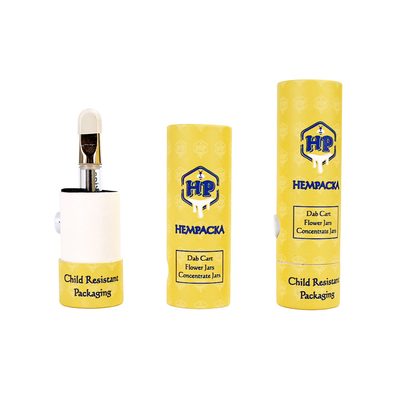 Biodegradable Child Resistant Paper Tube For Vape Cartridges Childproof Packaging